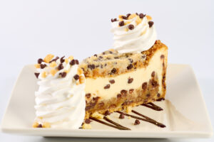 A picture of the Cookie Dough Lovers Cheesecake with Pecans